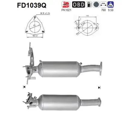 Soot/Particulate Filter, exhaust system (FD1039Q)