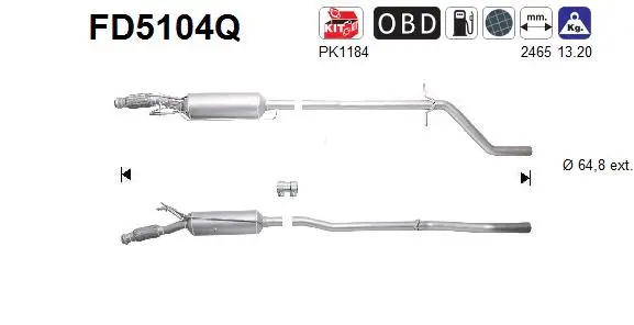 Soot/Particulate Filter, exhaust system (FD5104Q)