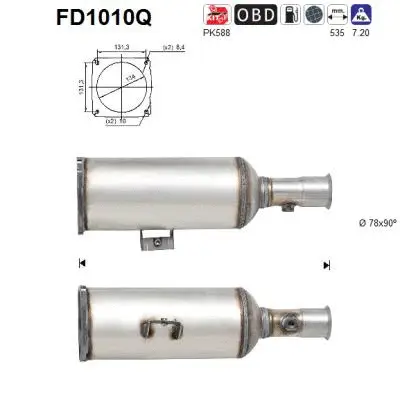 Soot/Particulate Filter, exhaust system (FD1010Q)