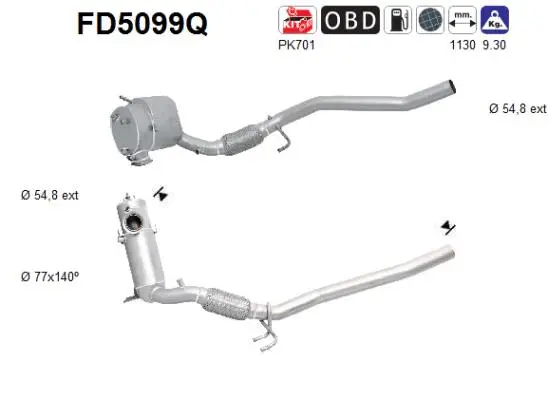 Soot/Particulate Filter, exhaust system (FD5099Q)