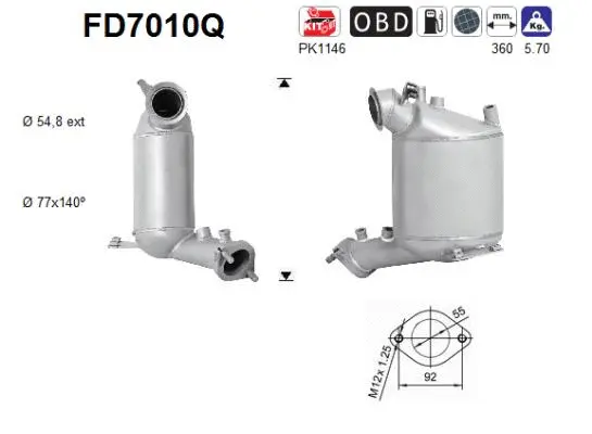 Soot/Particulate Filter, exhaust system (FD7010Q)