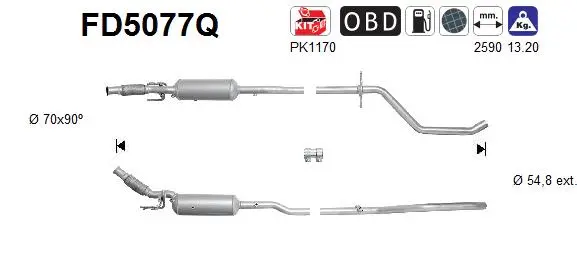 Soot/Particulate Filter, exhaust system (FD5077Q)
