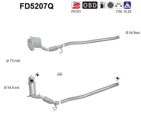 Soot/Particulate Filter, exhaust system (FD5207Q)