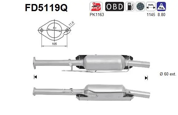 Soot/Particulate Filter, exhaust system (FD5119Q)