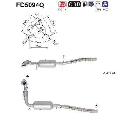 Soot/Particulate Filter, exhaust system (FD5094Q)