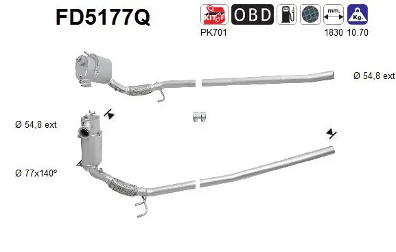 Soot/Particulate Filter, exhaust system (FD5177Q)