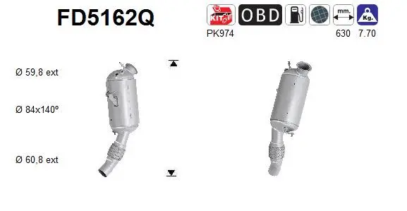 Soot/Particulate Filter, exhaust system (FD5162Q)