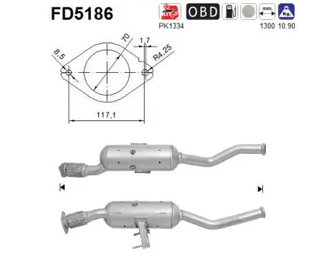 Soot/Particulate Filter, exhaust system (FD5186)