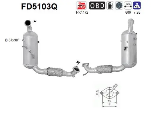 Soot/Particulate Filter, exhaust system (FD5103Q)