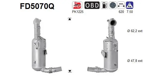Soot/Particulate Filter, exhaust system (FD5070Q)