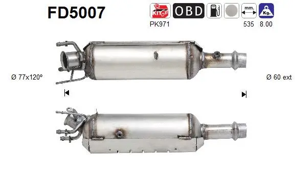 Soot/Particulate Filter, exhaust system (FD5007)