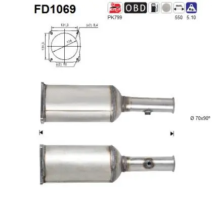 Soot/Particulate Filter, exhaust system (FD1069)