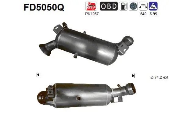 Soot/Particulate Filter, exhaust system (FD5050Q)
