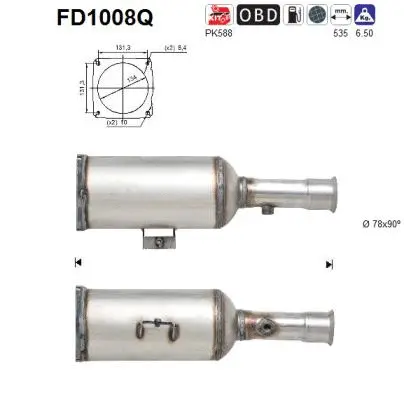 Soot/Particulate Filter, exhaust system (FD1008Q)