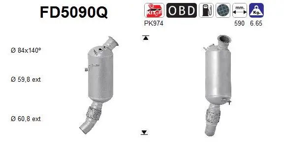 Soot/Particulate Filter, exhaust system (FD5090Q)