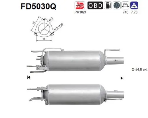 Soot/Particulate Filter, exhaust system (FD5030Q)