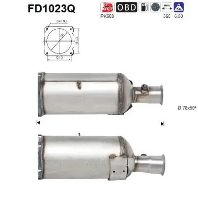 Soot/Particulate Filter, exhaust system (FD1023Q)