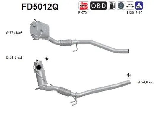 Soot/Particulate Filter, exhaust system (FD5012Q)
