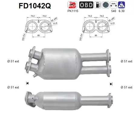 Soot/Particulate Filter, exhaust system (FD1042Q)