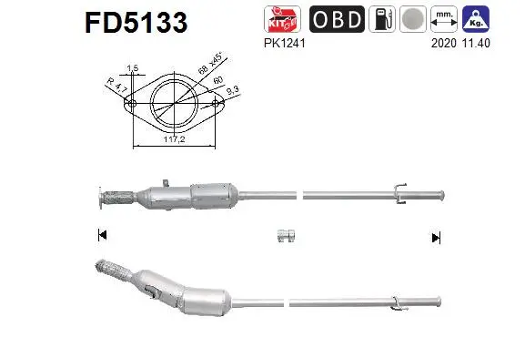 Soot/Particulate Filter, exhaust system (FD5133)