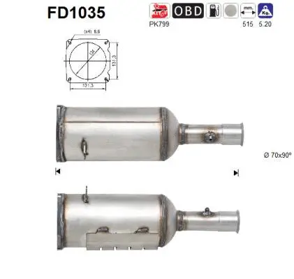 Soot/Particulate Filter, exhaust system (FD1035)
