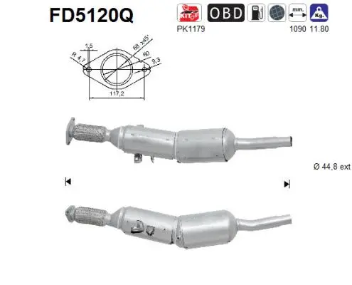 Soot/Particulate Filter, exhaust system (FD5120Q)