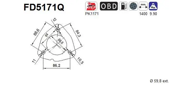 Soot/Particulate Filter, exhaust system (FD5171Q)