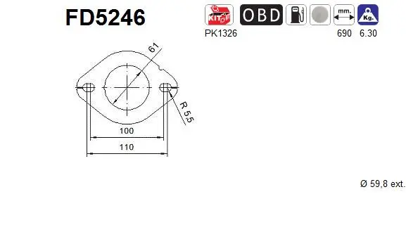Soot/Particulate Filter, exhaust system (FD5246)