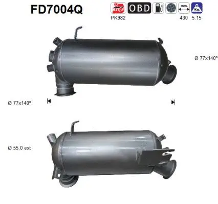 Soot/Particulate Filter, exhaust system (FD7004Q)