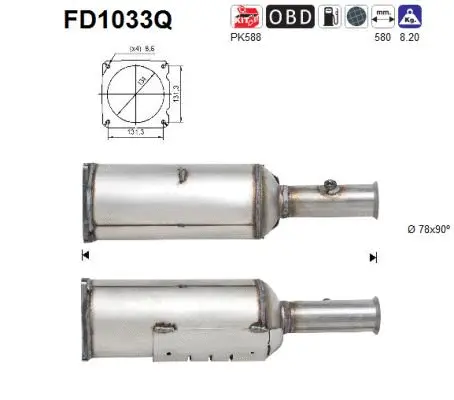 Soot/Particulate Filter, exhaust system (FD1033Q)