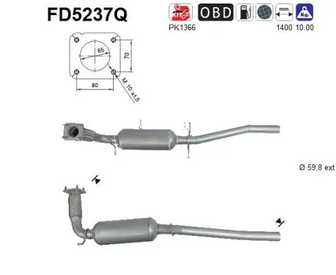 Soot/Particulate Filter, exhaust system (FD5237Q)