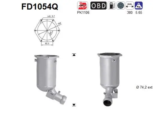 Soot/Particulate Filter, exhaust system (FD1054Q)