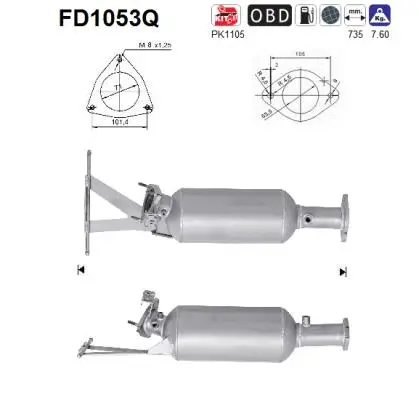 Soot/Particulate Filter, exhaust system (FD1053Q)
