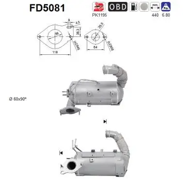 Soot/Particulate Filter, exhaust system (FD5081)