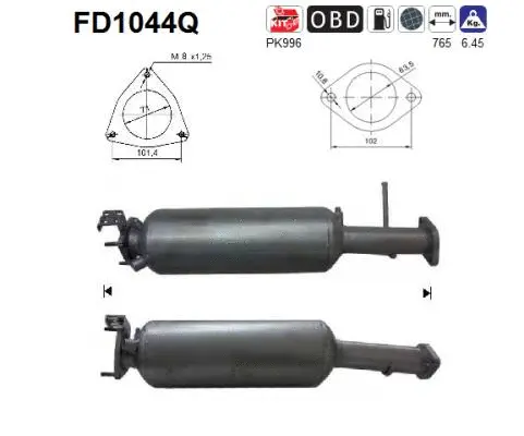 Soot/Particulate Filter, exhaust system (FD1044Q)