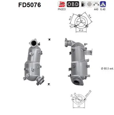 Soot/Particulate Filter, exhaust system (FD5076)