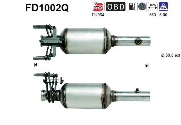 Soot/Particulate Filter, exhaust system (FD1002Q)