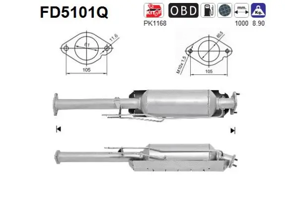 Soot/Particulate Filter, exhaust system (FD5101Q)