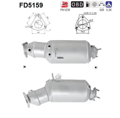 Soot/Particulate Filter, exhaust system (FD5159)
