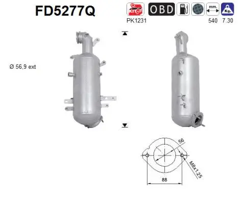 Soot/Particulate Filter, exhaust system (FD5277Q)
