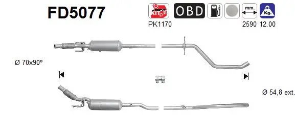 Soot/Particulate Filter, exhaust system (FD5077)