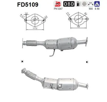 Soot/Particulate Filter, exhaust system (FD5109)