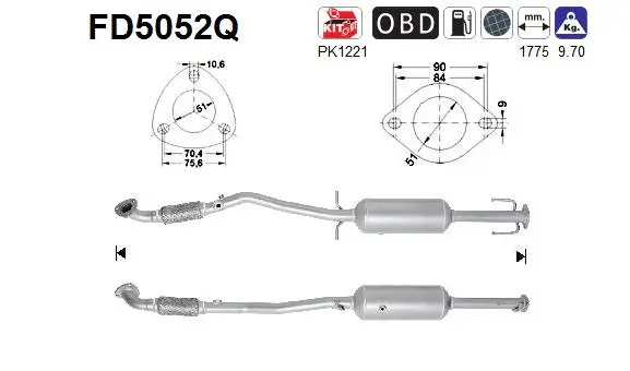 Soot/Particulate Filter, exhaust system (FD5052Q)