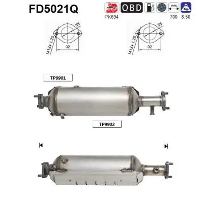 Soot/Particulate Filter, exhaust system (FD5021Q)