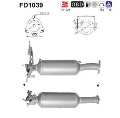 Soot/Particulate Filter, exhaust system (FD1039)