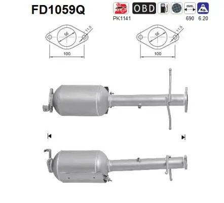 Soot/Particulate Filter, exhaust system (FD1059Q)