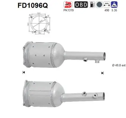 Soot/Particulate Filter, exhaust system (FD1096Q)