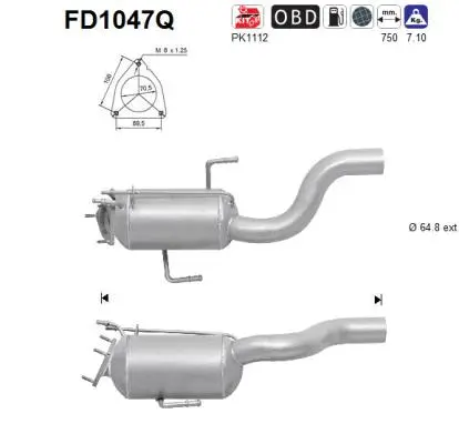 Soot/Particulate Filter, exhaust system (FD1047Q)