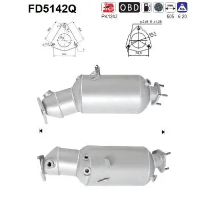 Soot/Particulate Filter, exhaust system (FD5142Q)