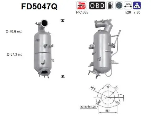 Soot/Particulate Filter, exhaust system (FD5047Q)